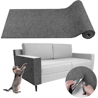 Covor de zgariat pentru pisici, SkyElegance, 100x40cm, KuviKoo™, autocolant, protectie mobilier, gri