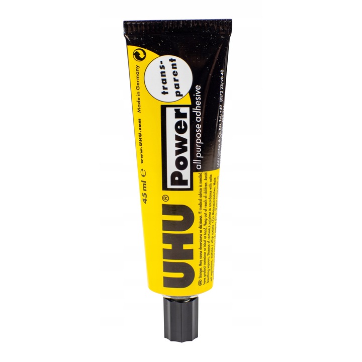 UHU Power Glue, прозрачно, 42g, водоустойчиво, еластично, 45 ml