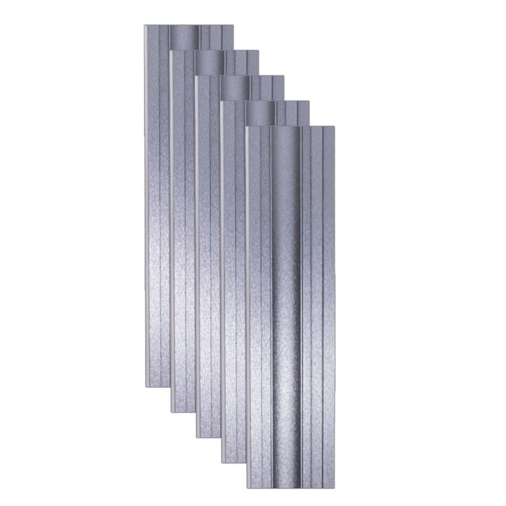 Set 5 panouri decorative, rifraj WPC, Naimeed D6228, 260x18x1.8cm, Gri metalizat