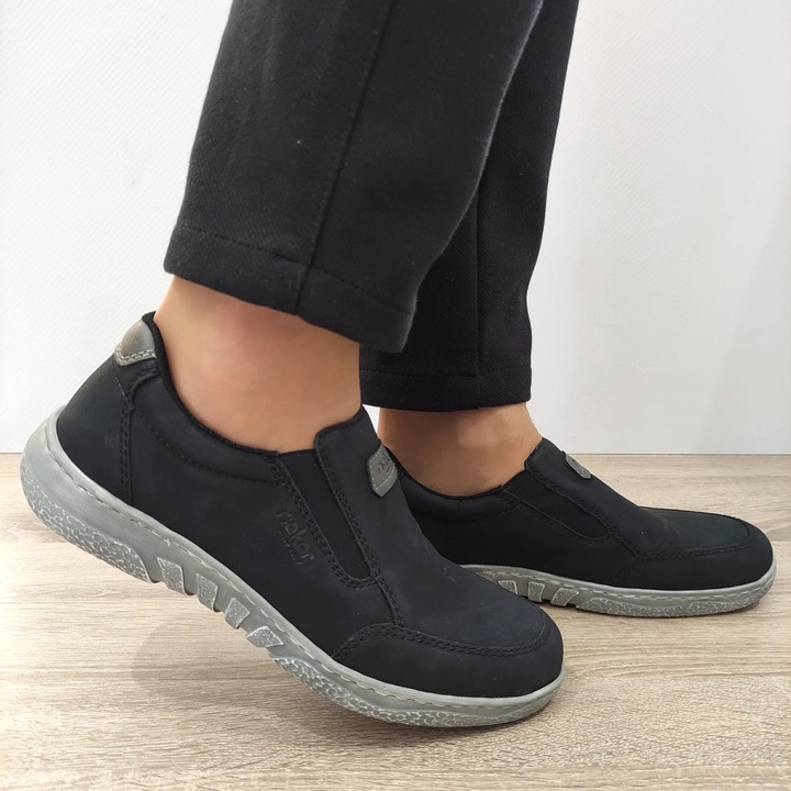 Pantofi Casual Barbati Rieker 03553-00 Negri - Negru, Negru
