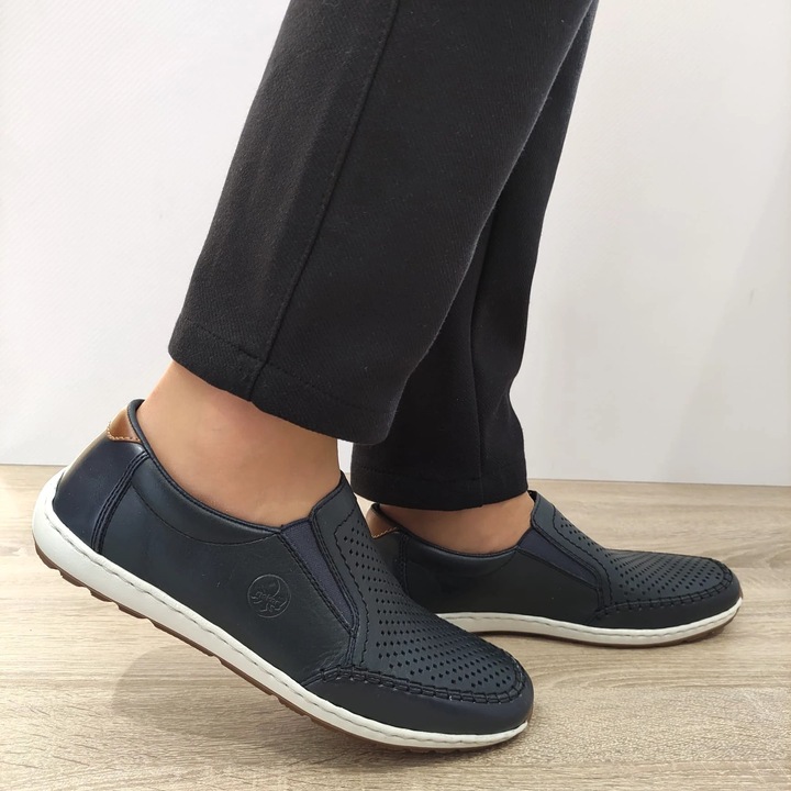 Pantofi Perforati Casual Barbati Rieker 08868-15 Bleumarin - Bleumarin, Bleumarin