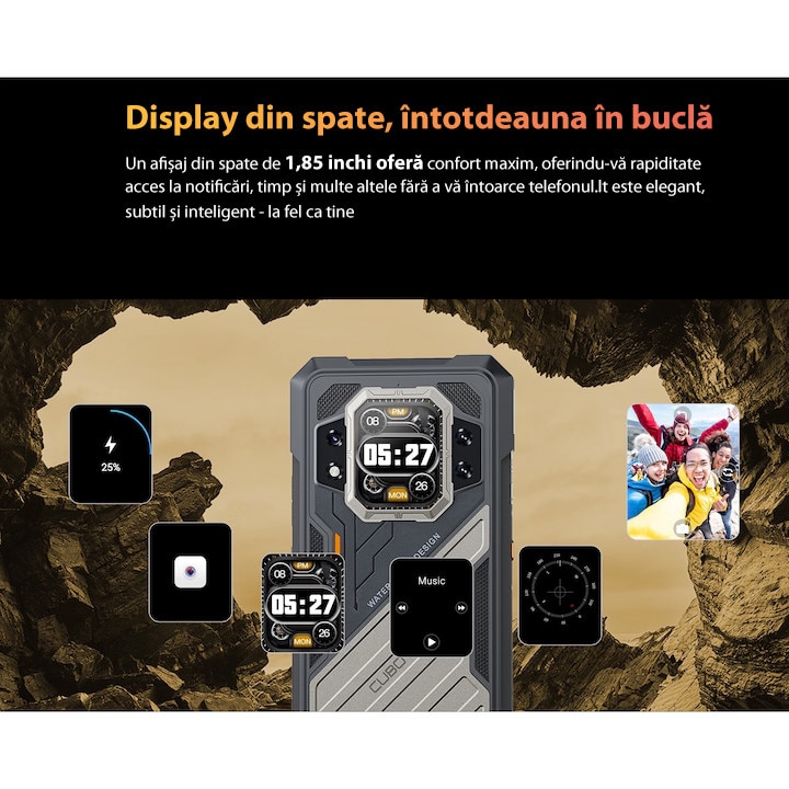 Telefon Mobil Cubot KING KONG X Pro, 24GB+24GB extend 256GB Dual SIM, 6.72 inch FHD+144Hz, 5G Android 14, Negru