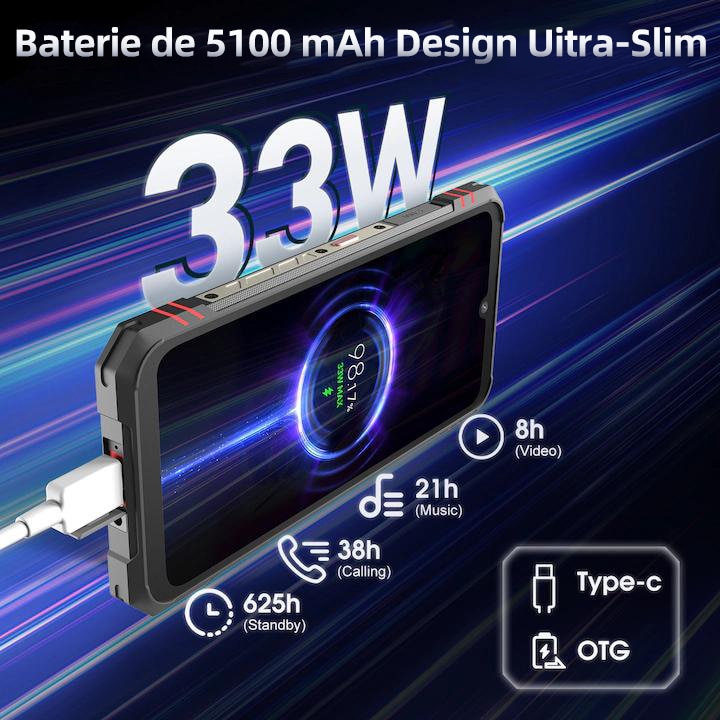 Telefon Mobil Cubot King Kong Star 2, 5G Dual SIM, 24GB(12GB+12GB extensibili) 256GB Android 14, 6.72 inch FHD+144Hz