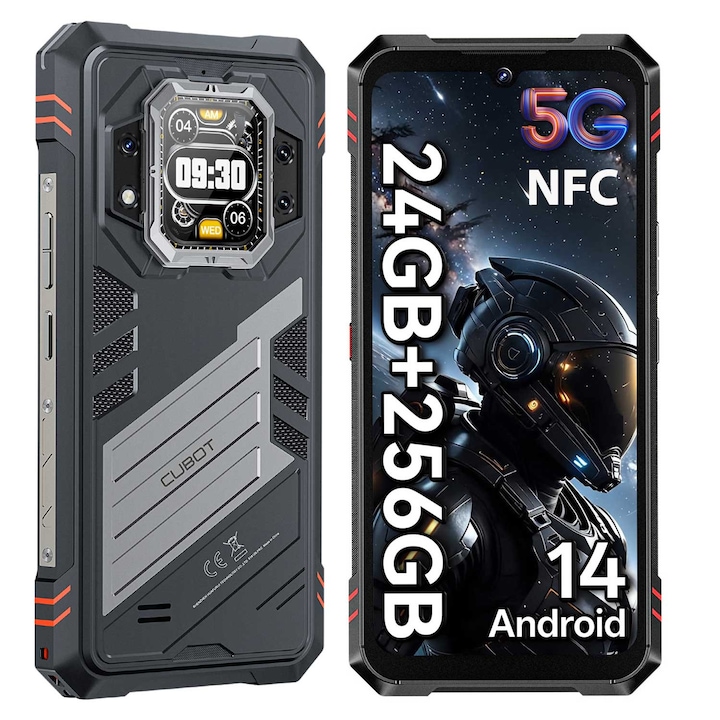 Мобилен телефон Cubot King Kong Star 2, 5G Dual SIM, 24GB (12GB+12GB с възможност за разширяване) 256GB Android 14, 6,72 инча FHD+144Hz