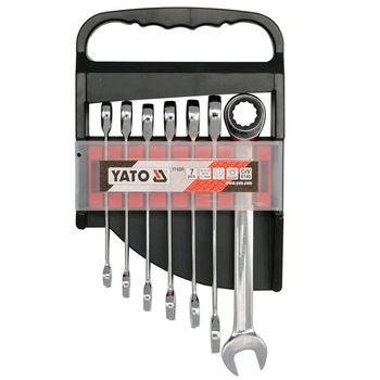 Set chei combinate cu clichet Yato YT-0208, 7 buc, 10-19mm Set chei combinate cu clichet Yato YT-0208, 7 buc, 10-19mm