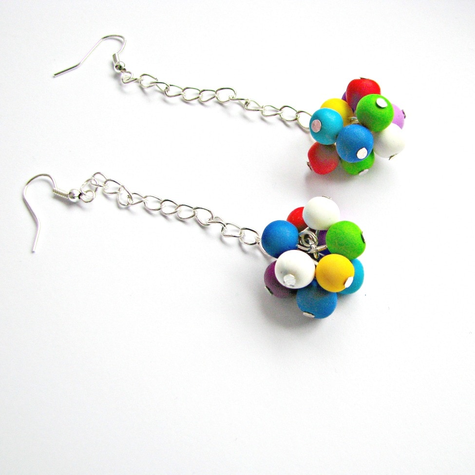 Cercei bilute colorate, handmade