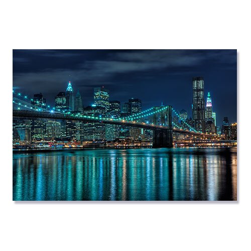 Tablou Canvas - Podul Brooklyn noaptea I, 80 x 120 cm