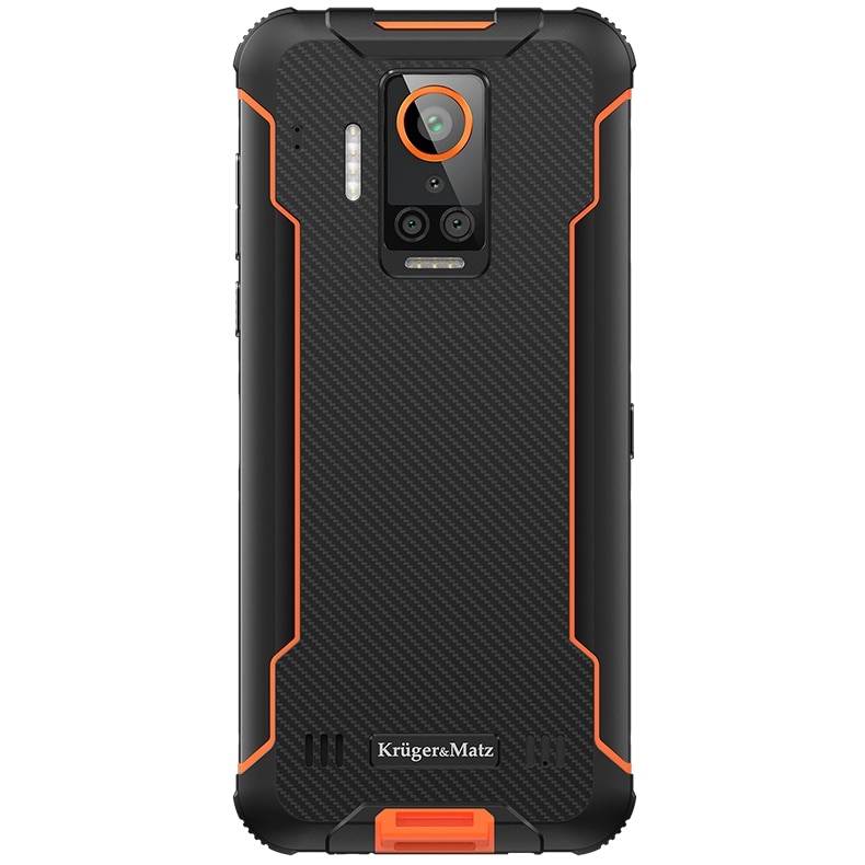 Telefon Mobil Kruger&Matz Drive 10, Procesor MediaTek Helio G85, Capacitive touchscreen 6.49", 6GB RAM, 128GB Flash, Camera Tripla 108 + 8 + 8 MP, 4G, Wi-Fi, Dual SIM, Android (Negru/Portocaliu)