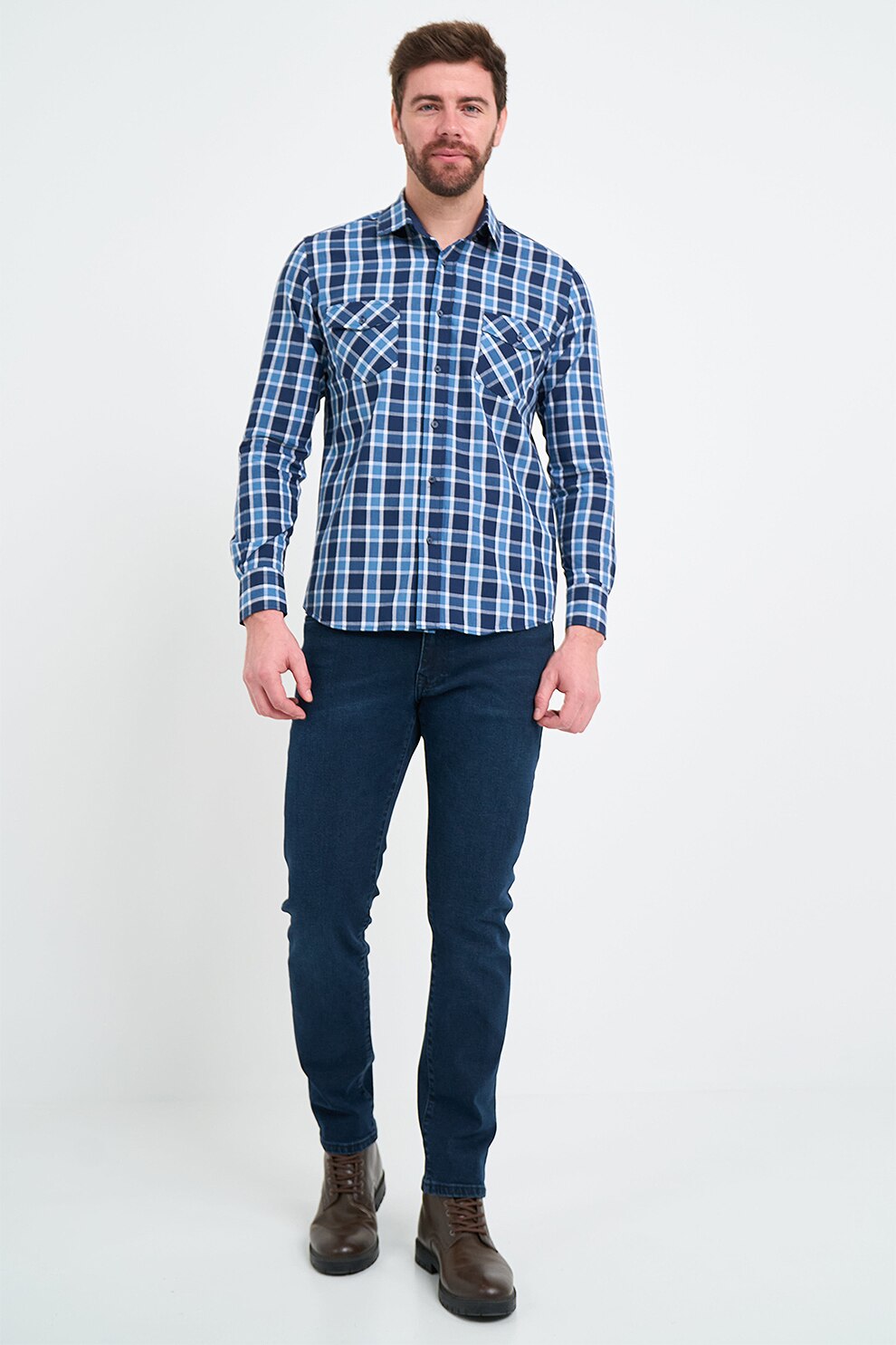 Lee Cooper, Camasa in carouri, Albastru inchis, M