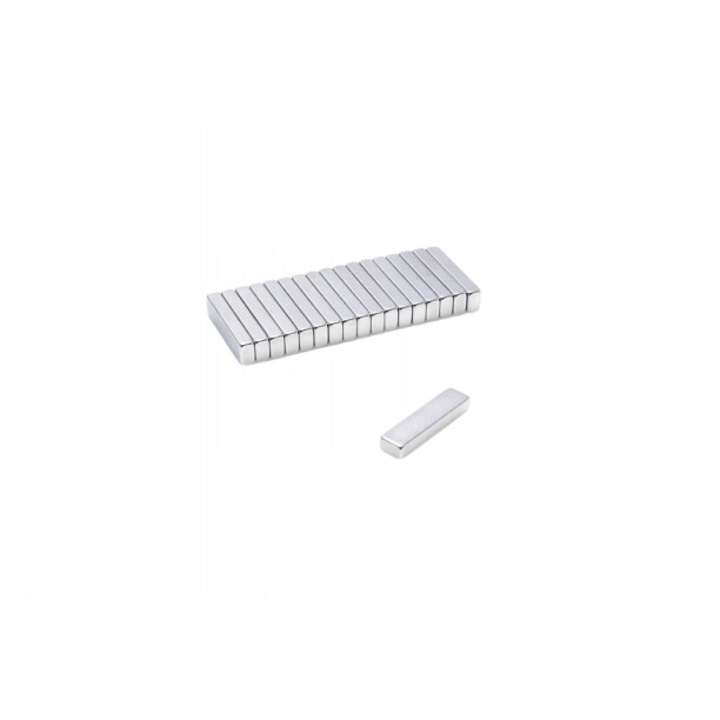 Set 100 magneti neodim, Top Magnesy, 20x5x2mm, Argintiu