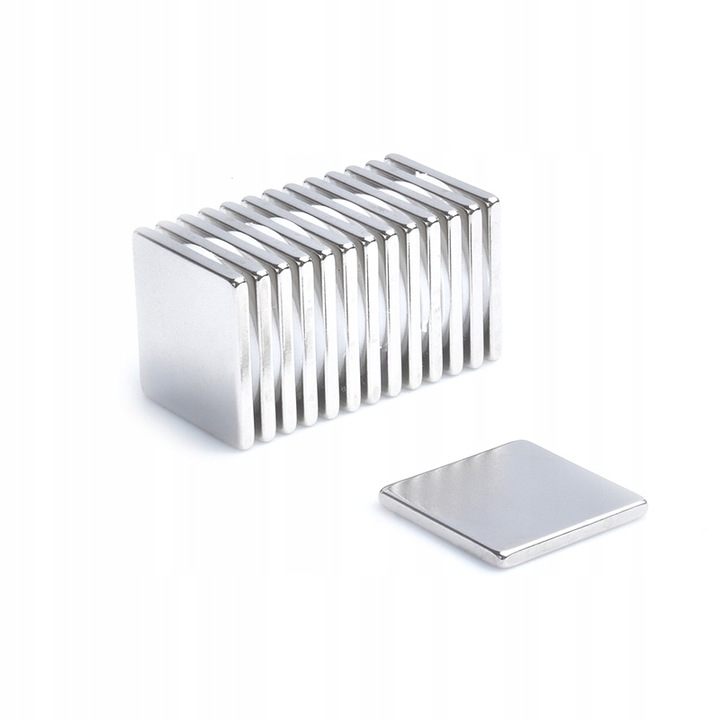 Magnet neodim Top Magnesy, 20x20x2 mm, set 10 bucati, nichel, 2mm