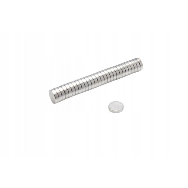 Set 100 magneti neodim, Top Magnesy, 8x2mm, Nichel/Cupru