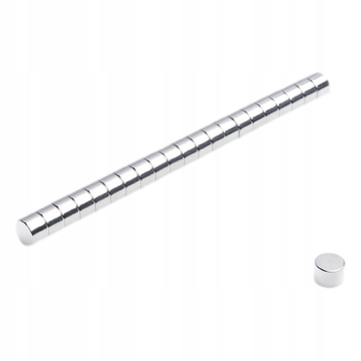 Set 100 magneti neodim, Top Magnesy, 5x3.5mm N38, nichelat