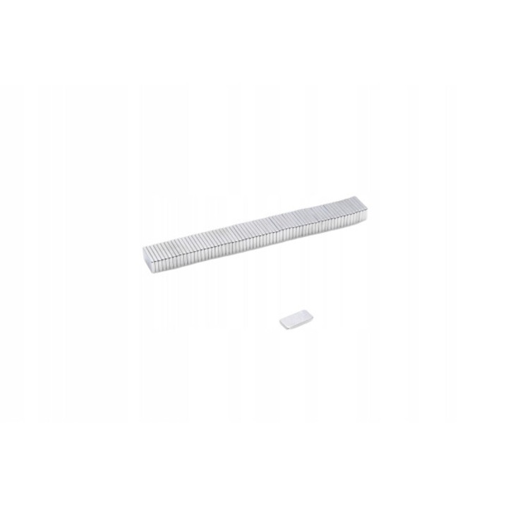 Set 250 magneti neodim Top Magnesy, 8x4x1 N38, nichelat, 0.3 g