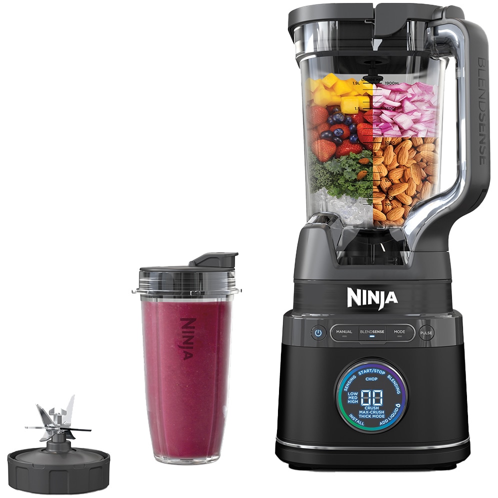 Blender 2in1 Ninja Detect Power Pro TB301, 1200W, 2.1L/700ml, 4 programe AutoDetect BlendSense, 14 programe manuale, buton Detect Dial, 10 viteze, zdrobire gheata, 2 recipiente To