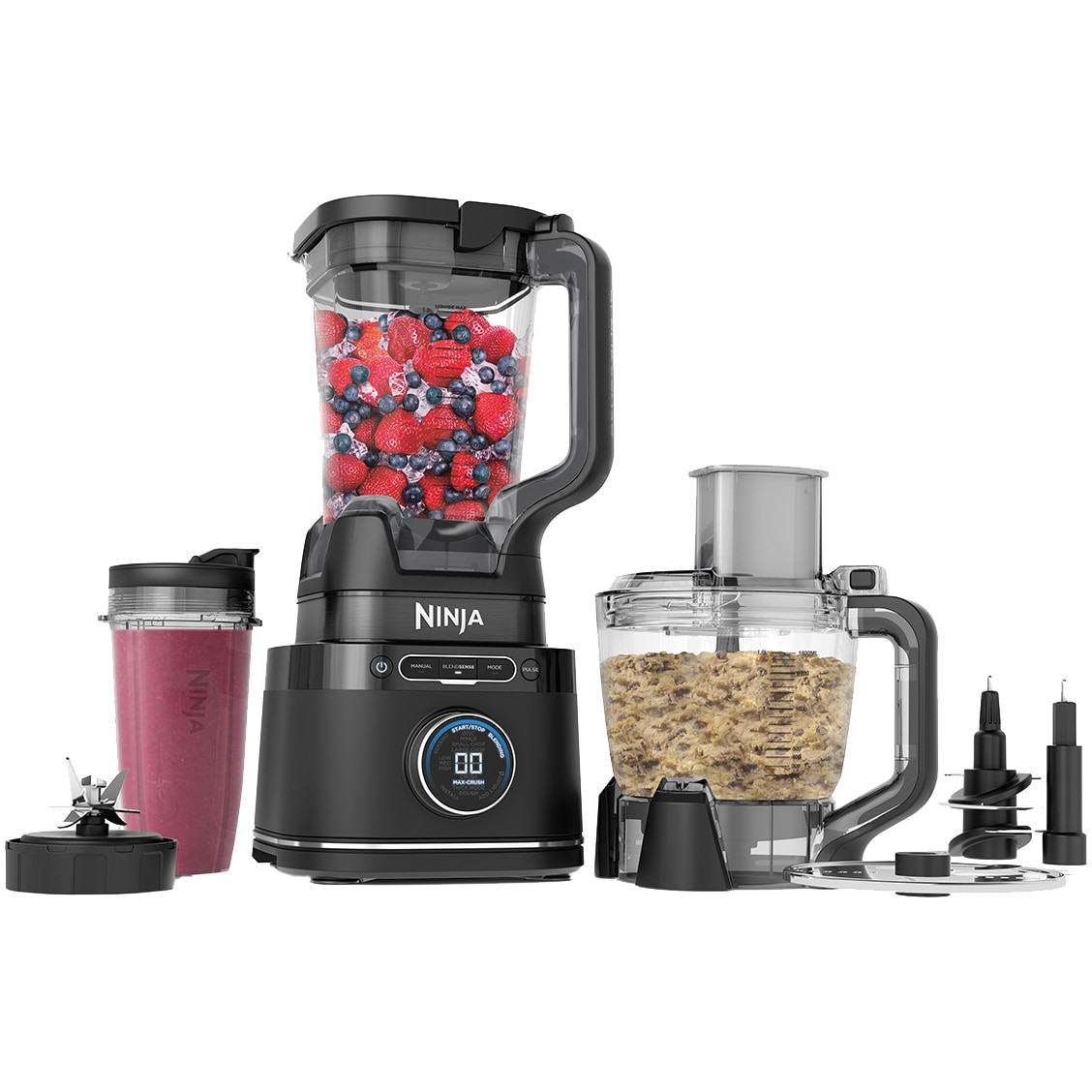 Blender si Robot de bucatarie Ninja Detect Power Pro TB401, 1200W, 2.1L/1.8L/3x700ml, 14 functii manuale, 6 functii automate, framantare aluat, BlendSense, lame Detect Total Crushi