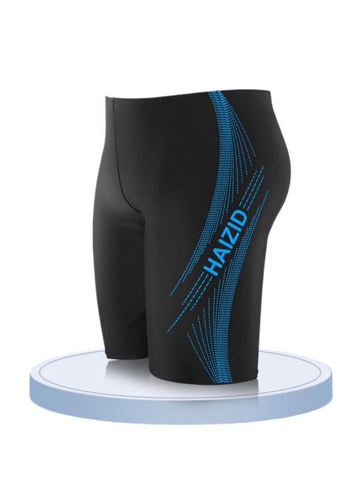 Pantaloni boxer pentru barbati, Ronyes, poliester, XXL, Negru/Albastru, 2XL