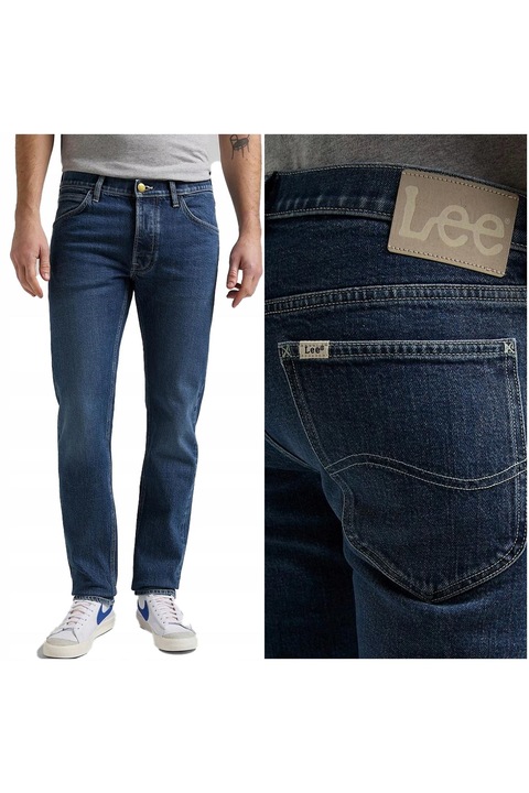 Blugi Barbati, Lee, Daren Button Fly, W30-L34, 100% Bumbac, Nasturi, Lungi, Talie Medie, 5 Bunzuare, High-Quality, Albastru