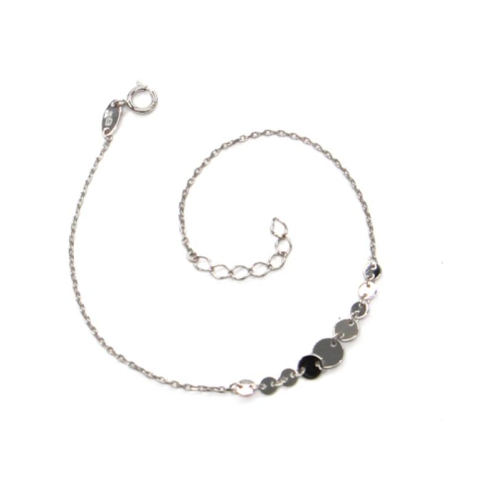 Bratara din aur alb Pattic, 19cm, inchidere cu carabina, luciu