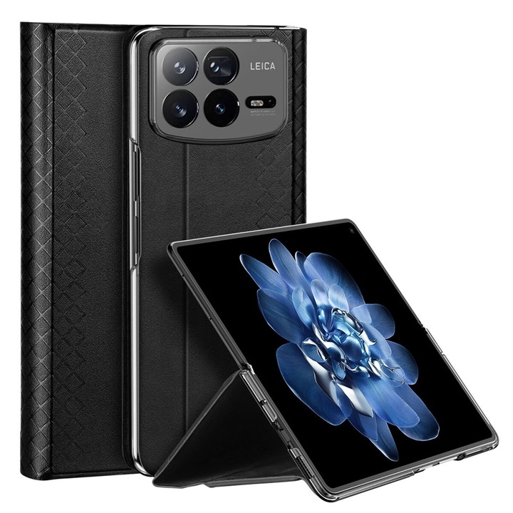 Husa pentru Xiaomi Mix Fold 4, E19, Piele ecologica, Black
