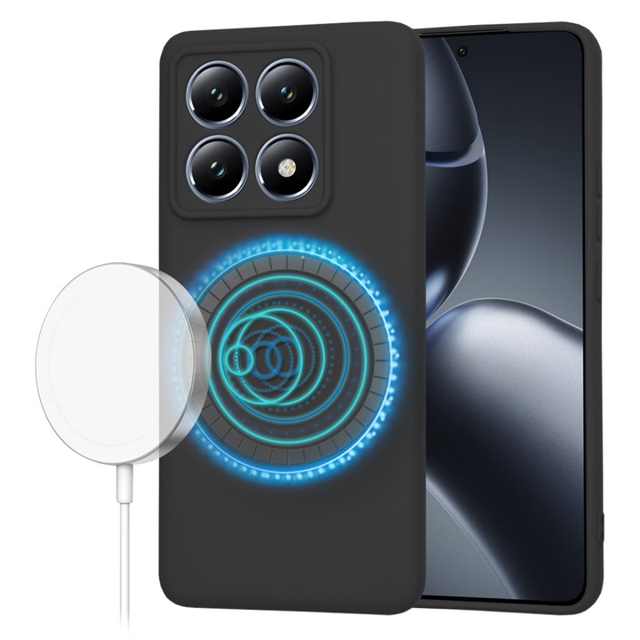 Силиконов Калъф за Xiaomi 14T Pro, Smartphosis SoftFlex MagSafe, Черен