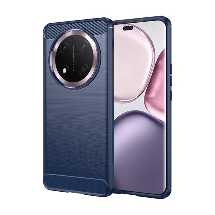 Кейс за Honor Magic 7 Lite Carbon Liquid Silicone Blue