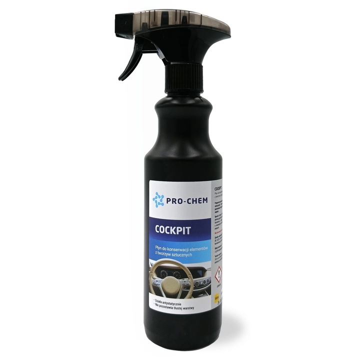 Solutie de Regenerat Plastic si Cauciuc, New Look Plastic, Suprafete din Plastic PRO-CHEM Cockpit 500 ml - Antistatic, Indepartare Pete Vechi, Detailing Auto