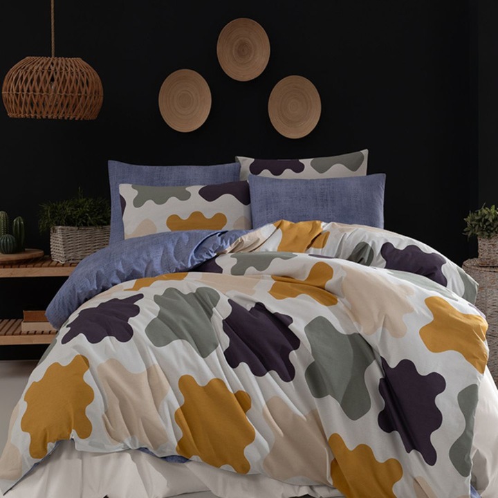 Dupla ágynemű, 100% ranforce pamut, 240x260 cm, 4 db, Bahar Tekstil, Patch