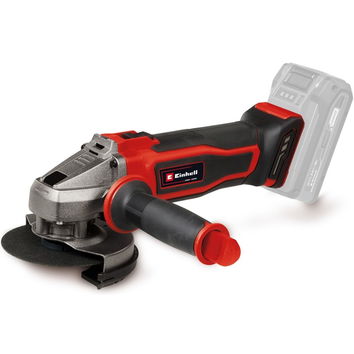 Polizor unghiular fara fir Einhell TE-AG 18/115-2 Li - Solo Power X-Change, 18 V, diametru disc 115 mm, adancime de taiere 28 mm, maner auxiliar, inclus aparatoare de taiere, livrat fara accumulator si incarcator
