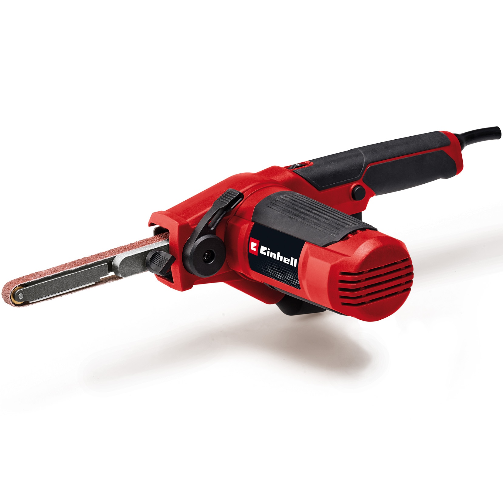 Slefuitor cu banda Einhell TC-BF 500 E, 500 wati, viteza de pana la 1.700 m/min, aspirare integrata a prafului, sistem electronic de viteza, inclus 6x benzi de slefuit