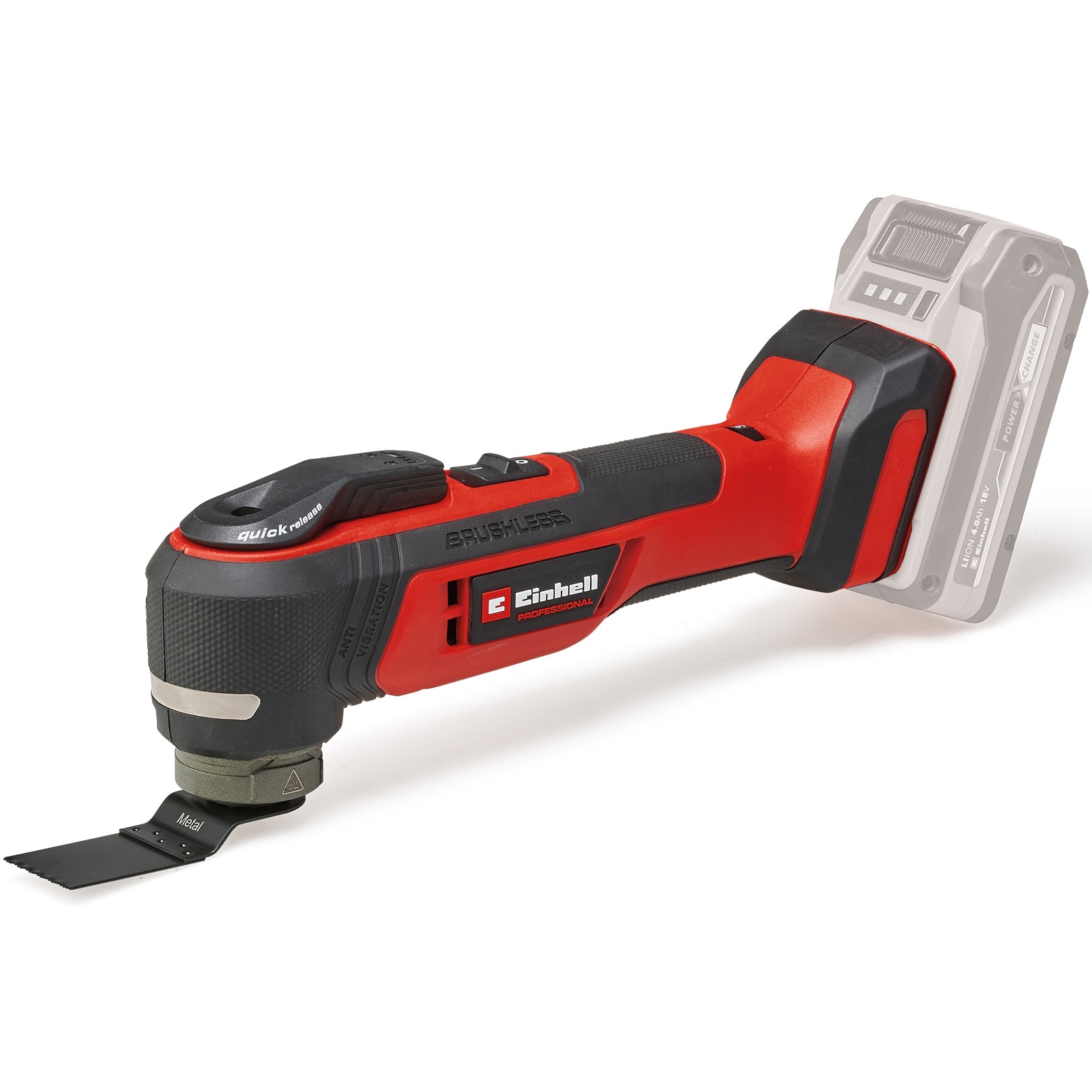 Unealta multifunctionala pe acumulator Einhell Professional TP-MG 18 Li BL-Solo Power X-Change, 18 V, fara perii, 3 functii, adaptor magnetic pentru unelte, fara acumulator si inca