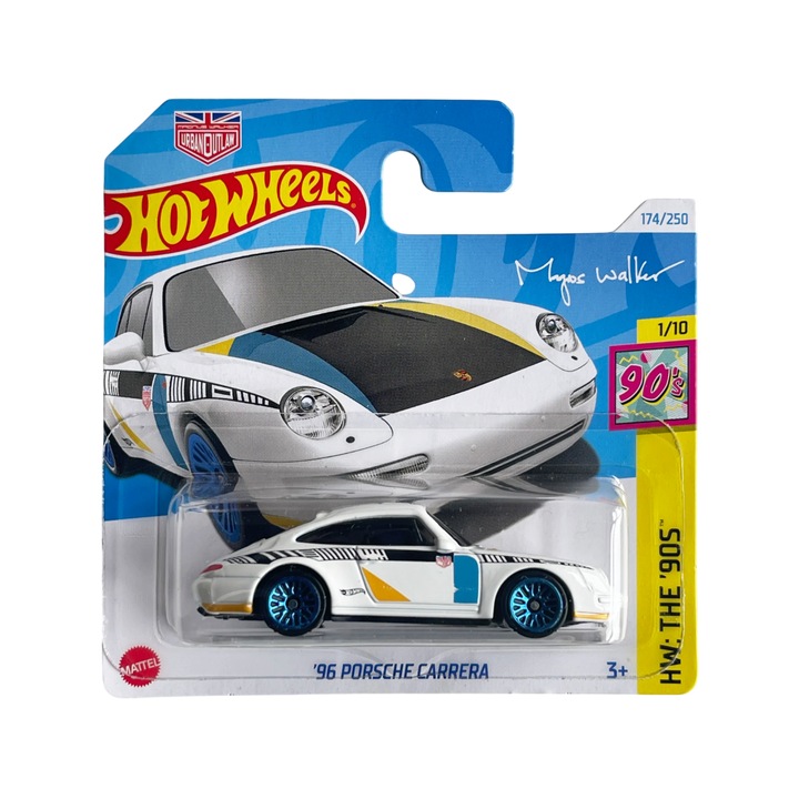 Hot Wheels '96 Porsche Carrera, бяло, 1:64