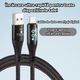 Cablu USB la USB-C PRESTIGE CHARGE®, Transfer Date si Incarcare FastCharge 60W, cu Display, Compatibil Telefon, Tableta, Universal, Cip Inteligent Limitare Putere, cu Protectie, Incarcare Rapida si Sigura, Textil Premium, 1m, Negru