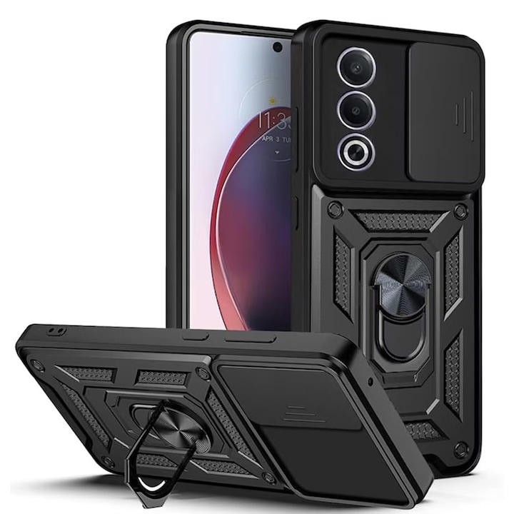 Husa antisoc pentru Oppo A80 5G cu protectie camera, Accesorio CamShield, Negru