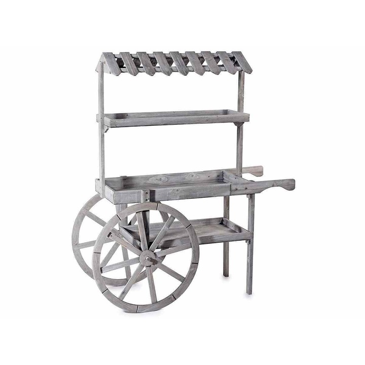 Количка за бонбони, сив, дърво, 120x51x138 см