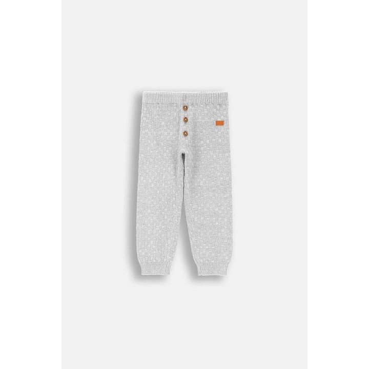 Coccodrillo hosszú leggings, szürke, pamut, díszgombokkal és mandzsettával, 86 CM