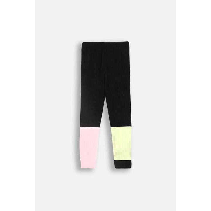 Coccodrillo hosszú, bordázott pamut leggings, fekete, lányoknak, 92 CM