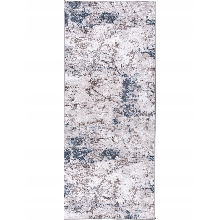 Covor bucatarie, e-floor, Vision, Albastru, 67x160 cm, Antiderapant, Rezistent Uzura, Design Geometric, Certificat Oeko-Tex, Finisaj De Calitate, Compatibil Cu Incalzirea Prin Pardoseala, Grosime 8cm, Poliester