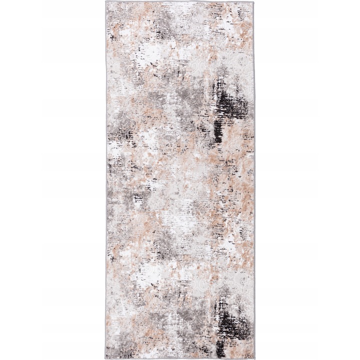 Covor bucatarie, e-floor, Vision, Bej, 67x160 cm, Antiderapant, Rezistent Uzura, Design Geometric, Certificat Oeko-Tex, Finisaj De Calitate, Compatibil Cu Incalzirea Prin Pardoseala, Grosime 8cm, Poliester