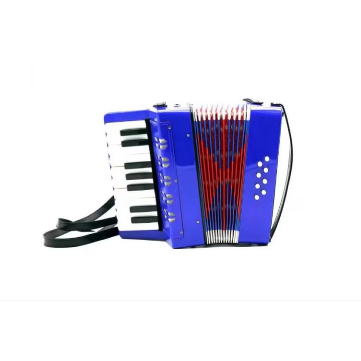 Acordeon Semiprofesional pentru Copii, 17 clape, 8 basi, 30 cm, Vision XXI