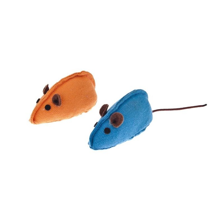Set jucarii pentru pisici, Ferribiella, soricel canvas, 2buc, textil, 8x4x4.5cm