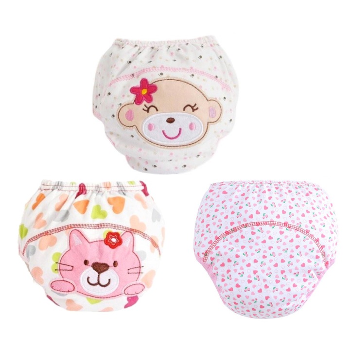 Set 3 chilotei pentru copii, MilaBaby, Nepriemacatoare, Bumbac, 18-36 luni, 30x60cm