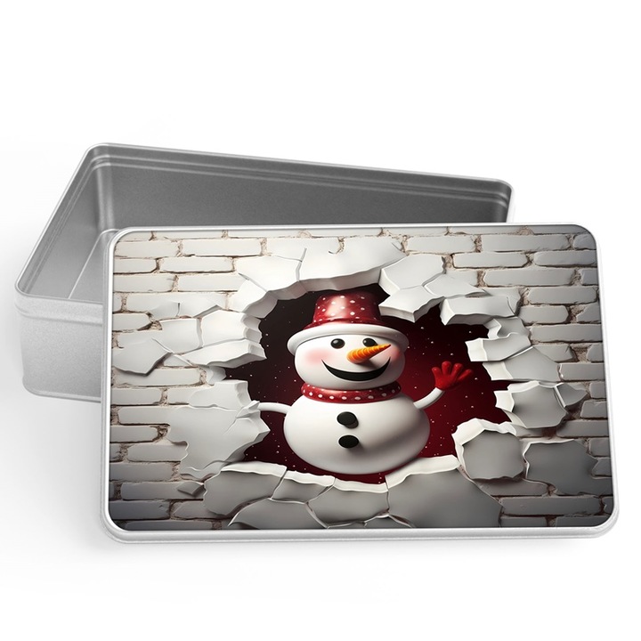 Omul de zapada 1 cutie metalica