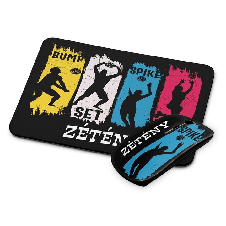 Röplabdás vezetéknélküli egér és egérpad Zétény