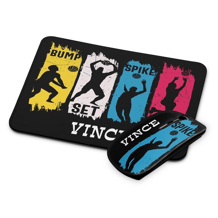 Röplabdás vezetéknélküli egér és egérpad Vince
