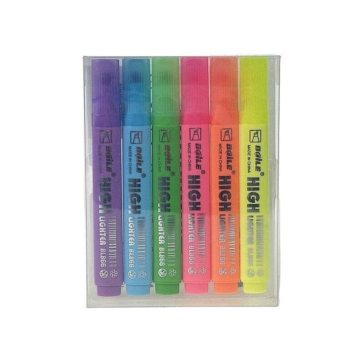 Fluoreszkáló markerkészlet 6 darab, ADAR, műanyag, 3+