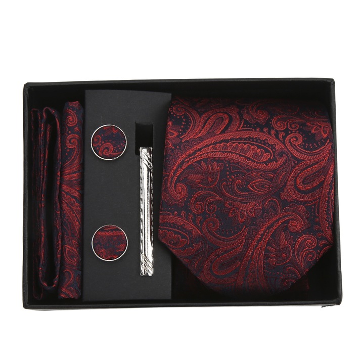 Set 5 cravate barbati, formal, elegant, multicolor, 5 piese