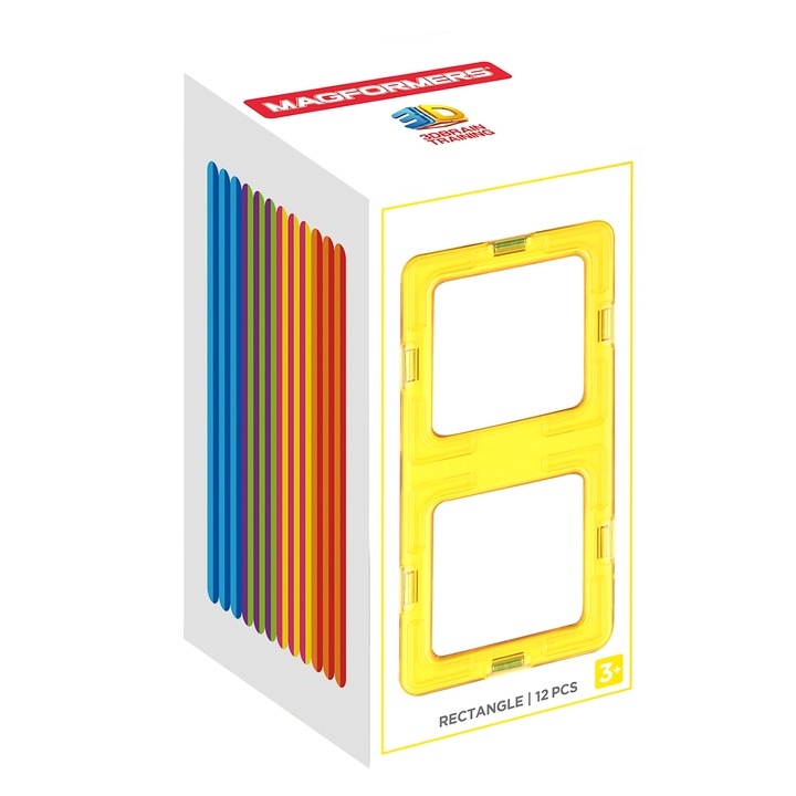 Magformers Téglalap mágneses építőkészlet kiegészítő, 12 db, 3+ év, többszínű