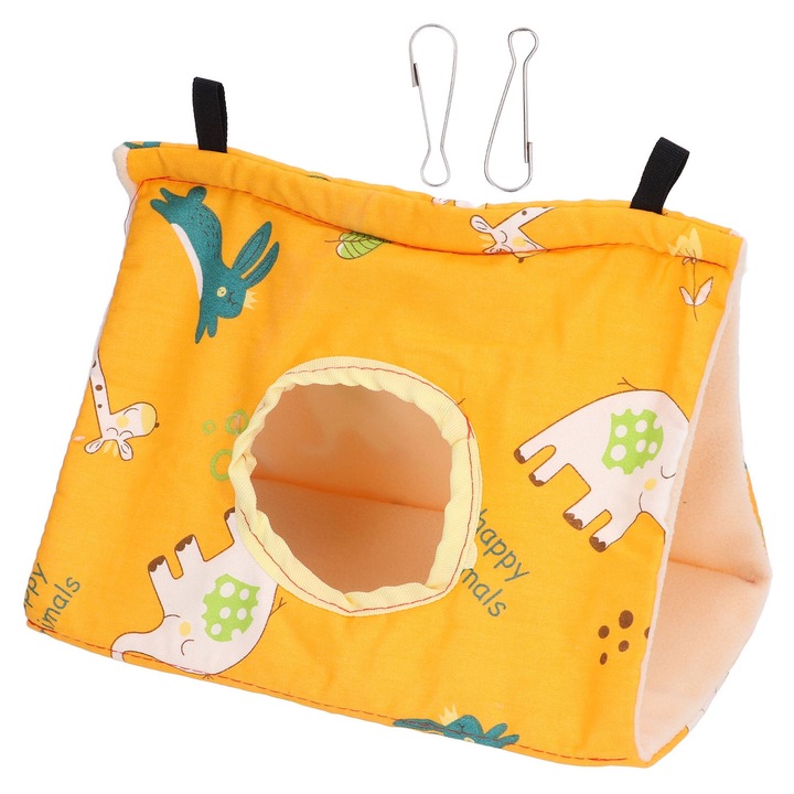 Madárház, Jormftte, flanel, narancssárga, 22x15x15cm