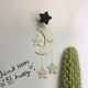 Decoratiune perete nordica, Mmgoqqt, set luna si stea, 30x45cm